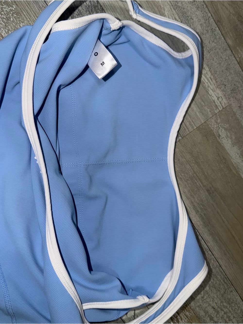 Wilo The Label Athletic Short Rib Light Blue Romper Size M - Picture 6 of 6